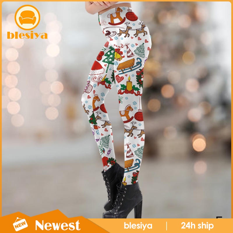 Quần Legging thể thao hoạ tiết in phong cách Giáng sinh cho phái nữ