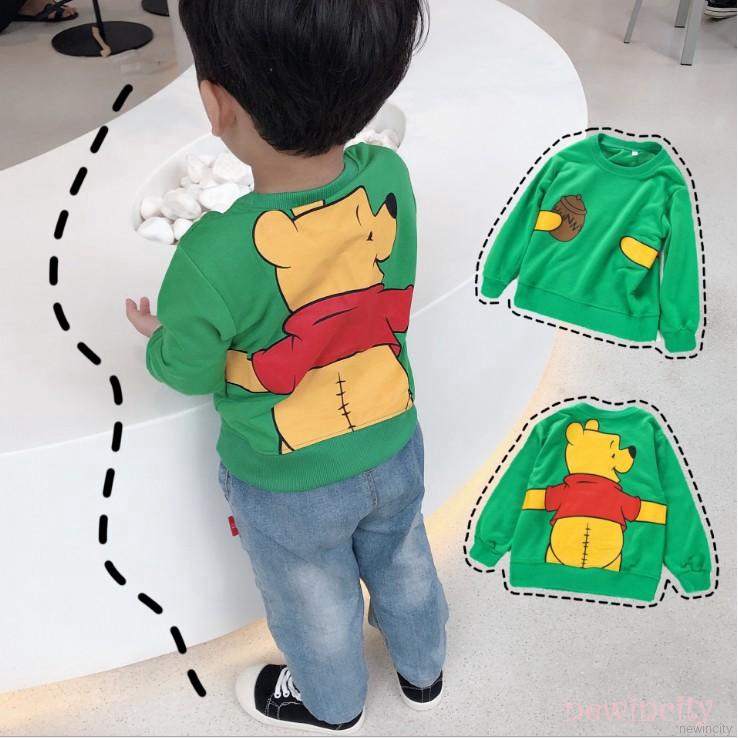 Áo thun tay dài hoạ tiết hoạt hình phong cách Hàn Quốc cho bé