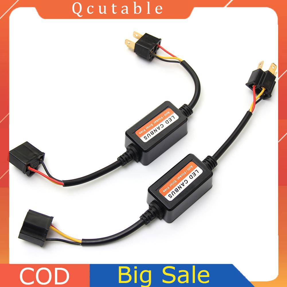 Cặp bộ giải mã lỗi canbus đèn pha LED H4 tự do chống nhấp nháy hủy flash