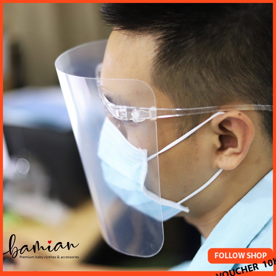 Kính chống giọt bắn phòng dịch FACE SHIELD chống gió bụi vi khuẩn an toàn (dạng mềm)