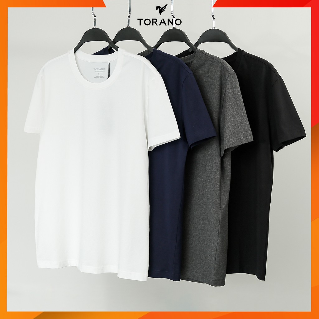 Áo thun nam TORANO ngắn tay trơn cổ tròn TS306 vải cotton mềm co giãn | BigBuy360 - bigbuy360.vn