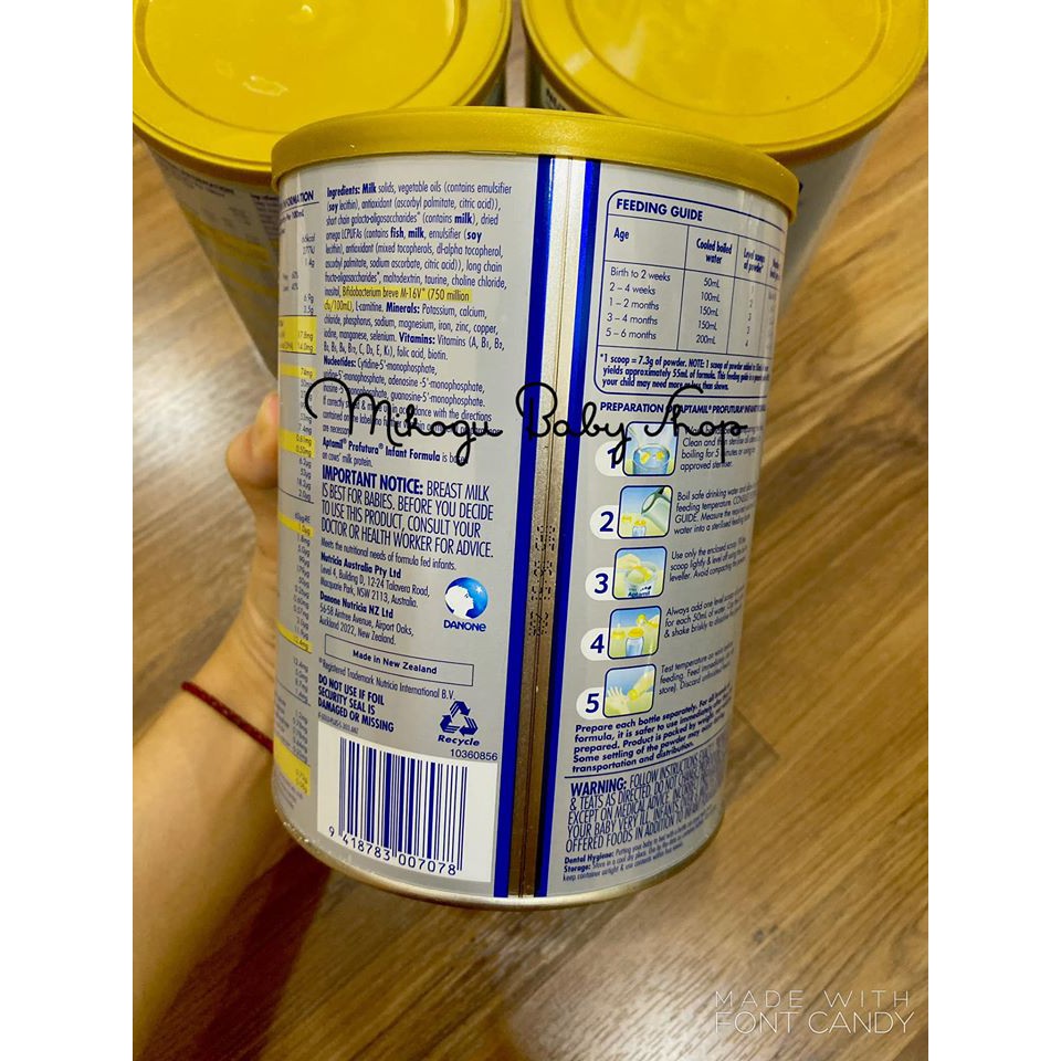 [CHÍNH HÃNG]Sữa Aptamil Pro Úc cho bé hộp 900g đi air đủ bill 100%