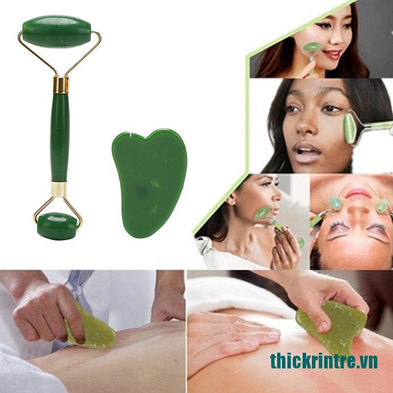 (Mới) Cây Lăn Mát Xa Mặt Gua Sha Loại Bỏ Nếp Nhăn Làm Thon Gọn Mặt