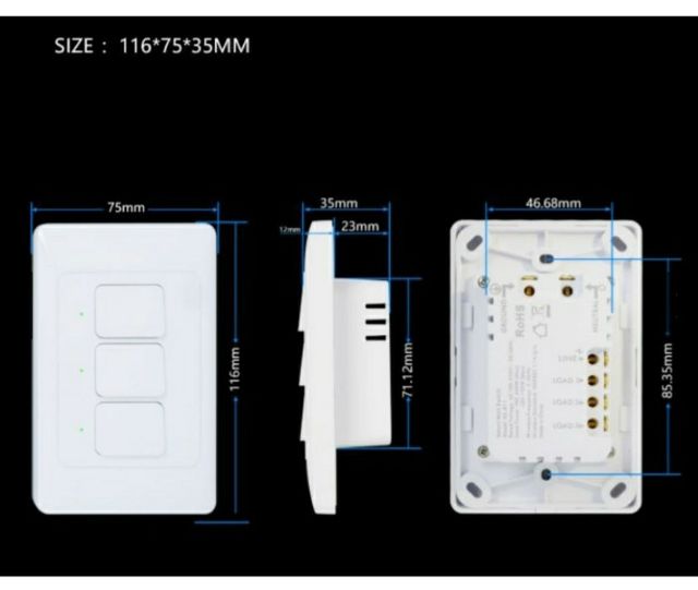 Công Tắc TUYA Cơ 2 Nút - Wifi ĐK Từ Xa qua Smartphone