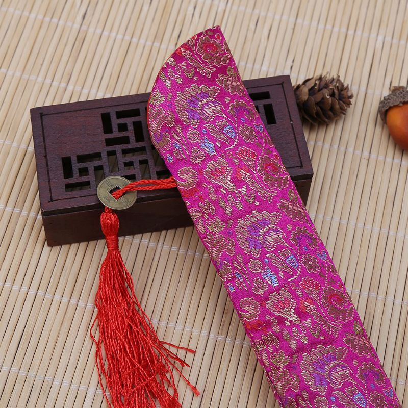 Túi đựng quạt xếp cầm tay vải lụa phong cách Trung Hoa tùy chọn màu sắc