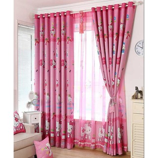 Rèm khoen lỗ, khoen ri đô, rèm cửa dán tường cao cấp kitty đôi