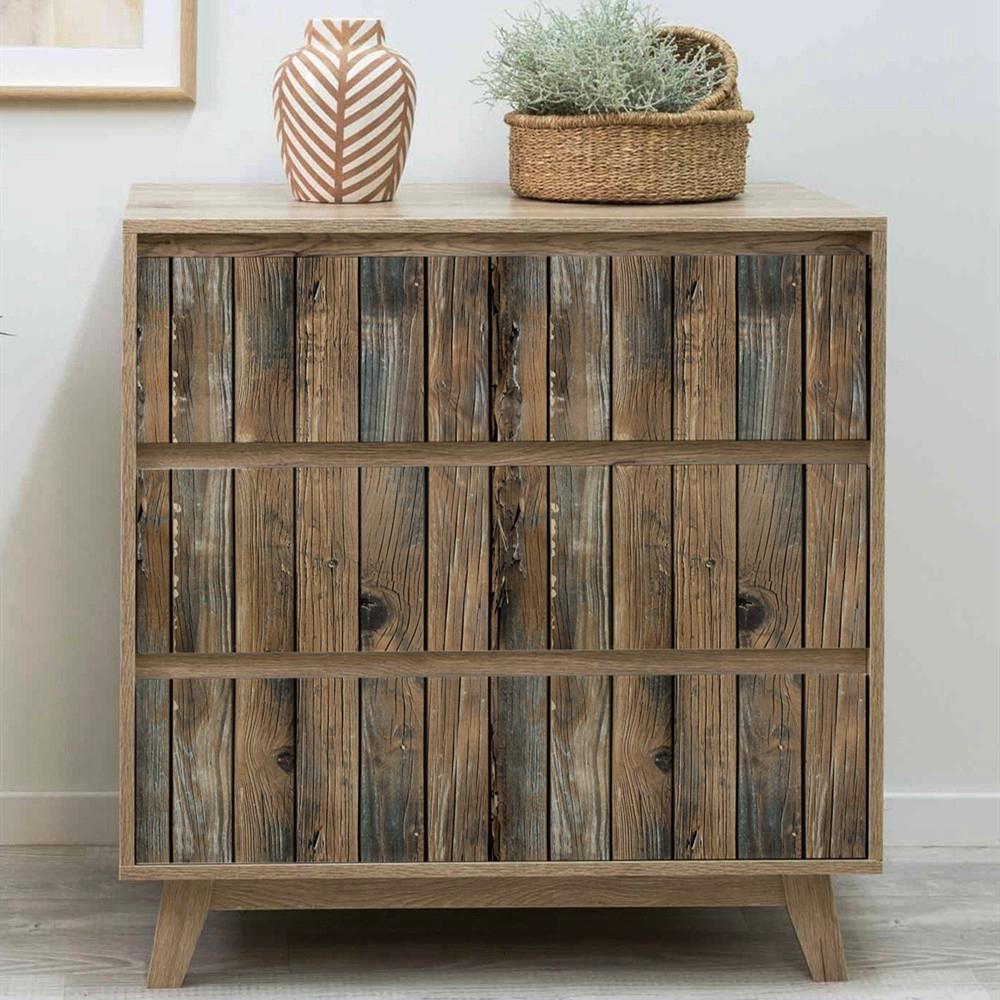Giấy Dán Tường PVC Họa Tiết Vân Gỗ Chống Dầu Trang Trí Nội Thất