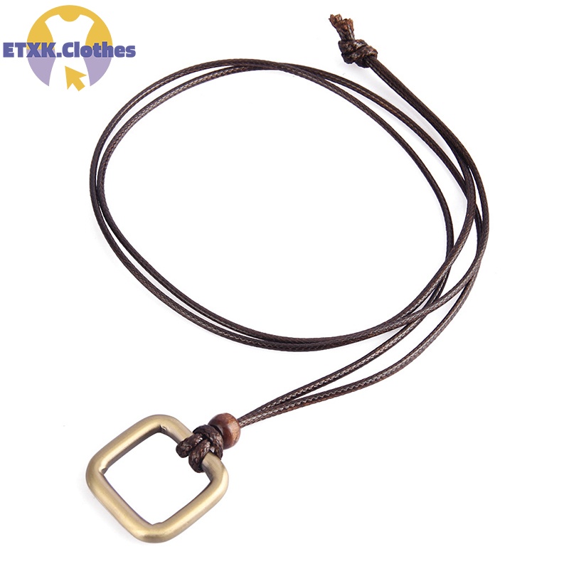 Vòng cổ Da Bò Mặt Tròn Bằng Hợp Kim Phong Cách Cổ Điển Cho Nam Và Nữ