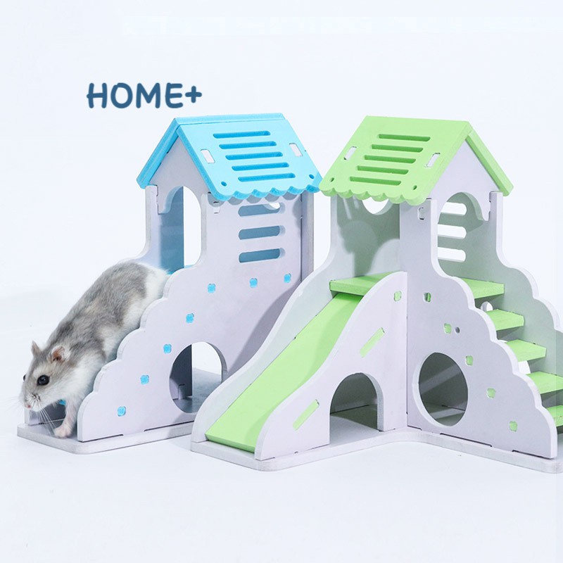 Nhà Gỗ Mini Thân Thiện Với Môi Trường Dễ Lắp Ráp, Có Thể Giặt Rửa, Đồ Chơi Cho Hamster Nuôi Thú Cưng, Đồ Chơi Trẻ Em My