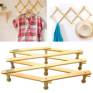 Móc treo đồ bằng gỗ tự nhiên 10 35cm có thể gấp gọn tiện lợi