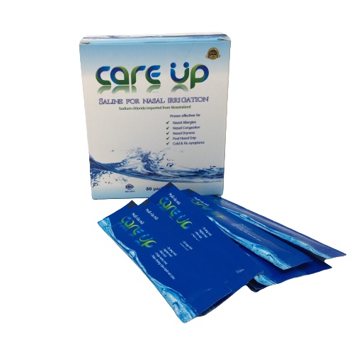 Muối Rửa Mũi Care Up |Hộp 30 gói| Rửa mũi cho bé và người lớn| Hiệu quả với viêm mũi dị ứng, giảm ngạt mũi, hỗ trợ viêm