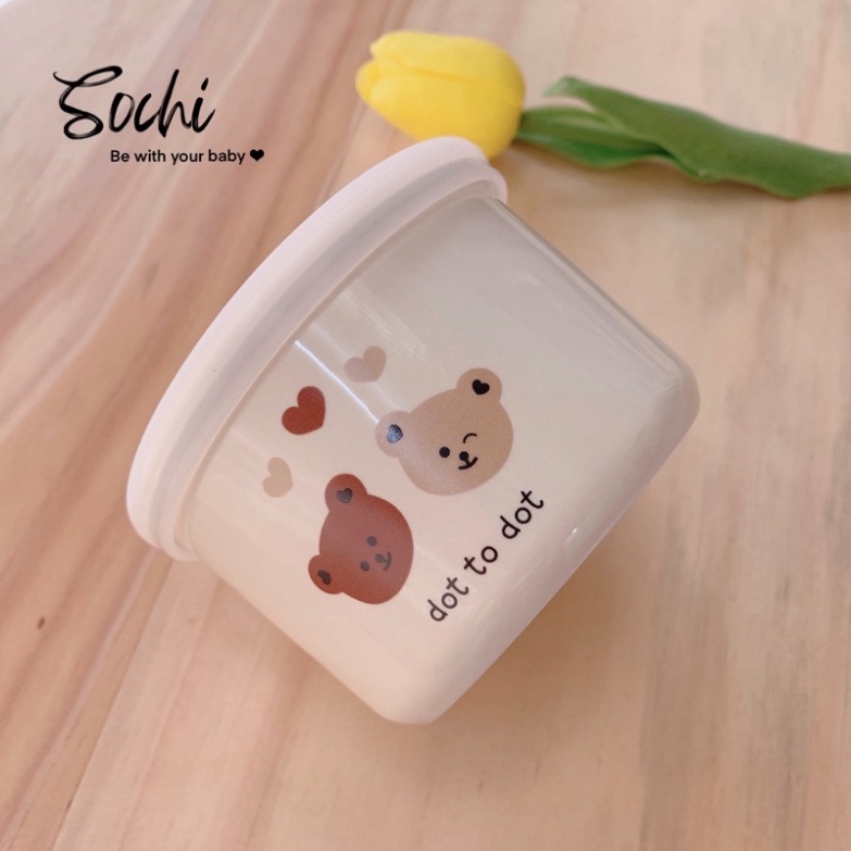 Hũ trữ thức ăn cho bé bằng sứ cao cấp phong cách Hàn Quốc