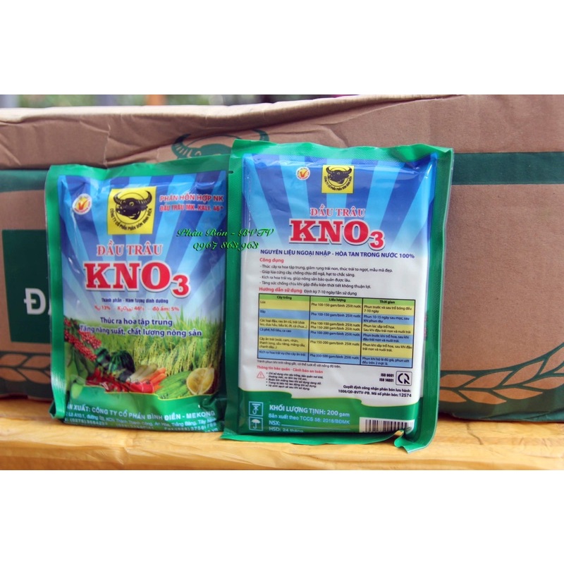 Phân bón lá cao cấp Đầu Trâu kali KNO3 , Kích thích ra hoa nhiều hoa tập trung.