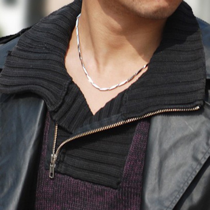 Dây chuyền nam inox hỏa tiễn 3mm trơn thép không gỉ