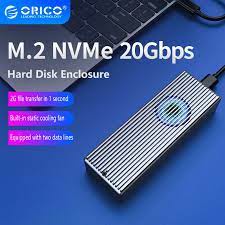 Hộp Đựng Ổ Cứng Di Động ORICO M2PVC3-G20 SSD LSDT 20Gbps M.2 NVME 2230 2242 2260 2280 Type C Có Quạt Tản Nhiệt