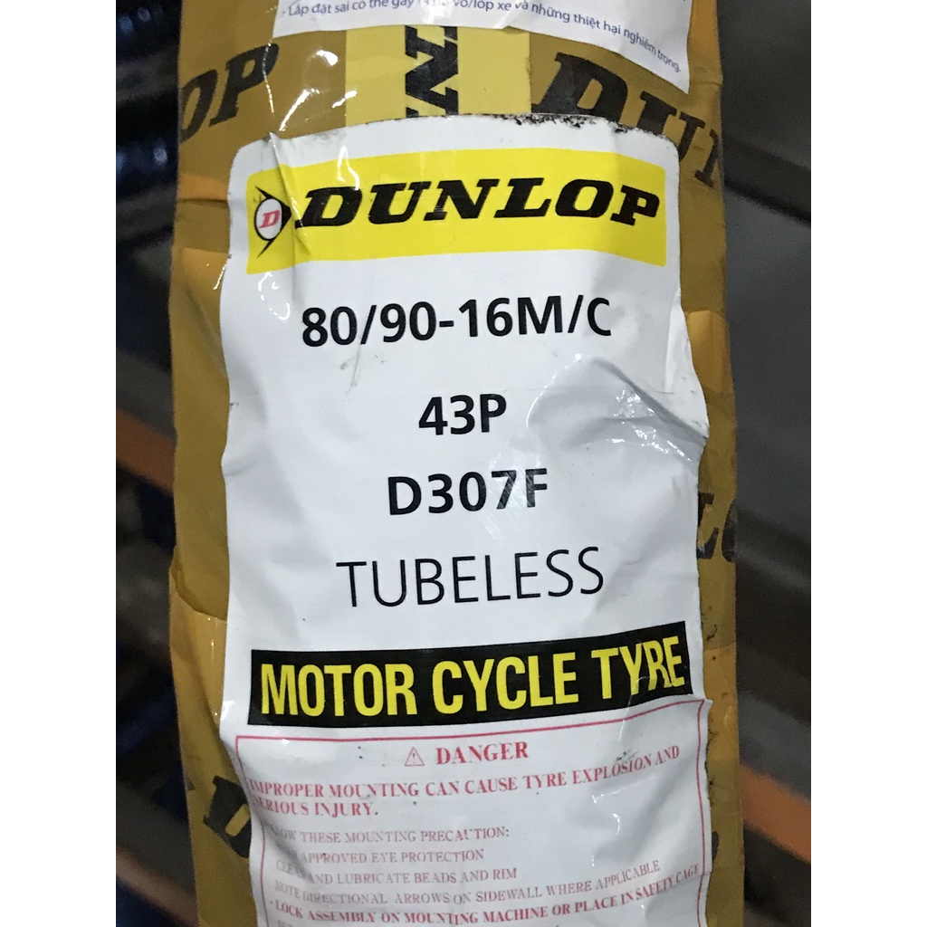 Vỏ Dunlop 80-90-100/90/14, 80/90/16 Bánh Trước/Sau Airblade, Click, Vario, Vision, Pcx Cũ, SH Mode