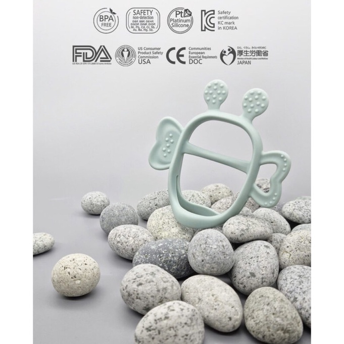 (Chính hãng - Full case vuông) Gặm nướu Silicone Mamastem JemJem Monster nội địa Hàn Quốc