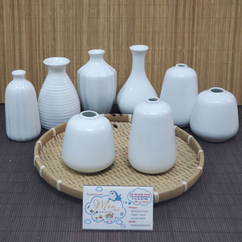 🌿💢BÌNH HOA SỨ TRẮNG MINI TRANG TRÍ DECOR SETUP💥🍃(Sản phẩm 100% như hình mẫu mã tùy khách chọn)😘