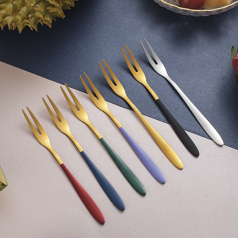 Set 5 nĩa ăn trái cây thép không gỉ sang trọng