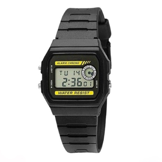 Đồng hồ điện tử Nam Nữ dây cao su F-94W -1DG