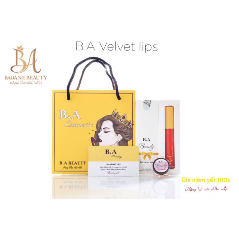 [ Hồng Mận ] B.A Lips  Son hữu cơ không chì màu son cuốn hút ánh nhìn | BigBuy360 - bigbuy360.vn