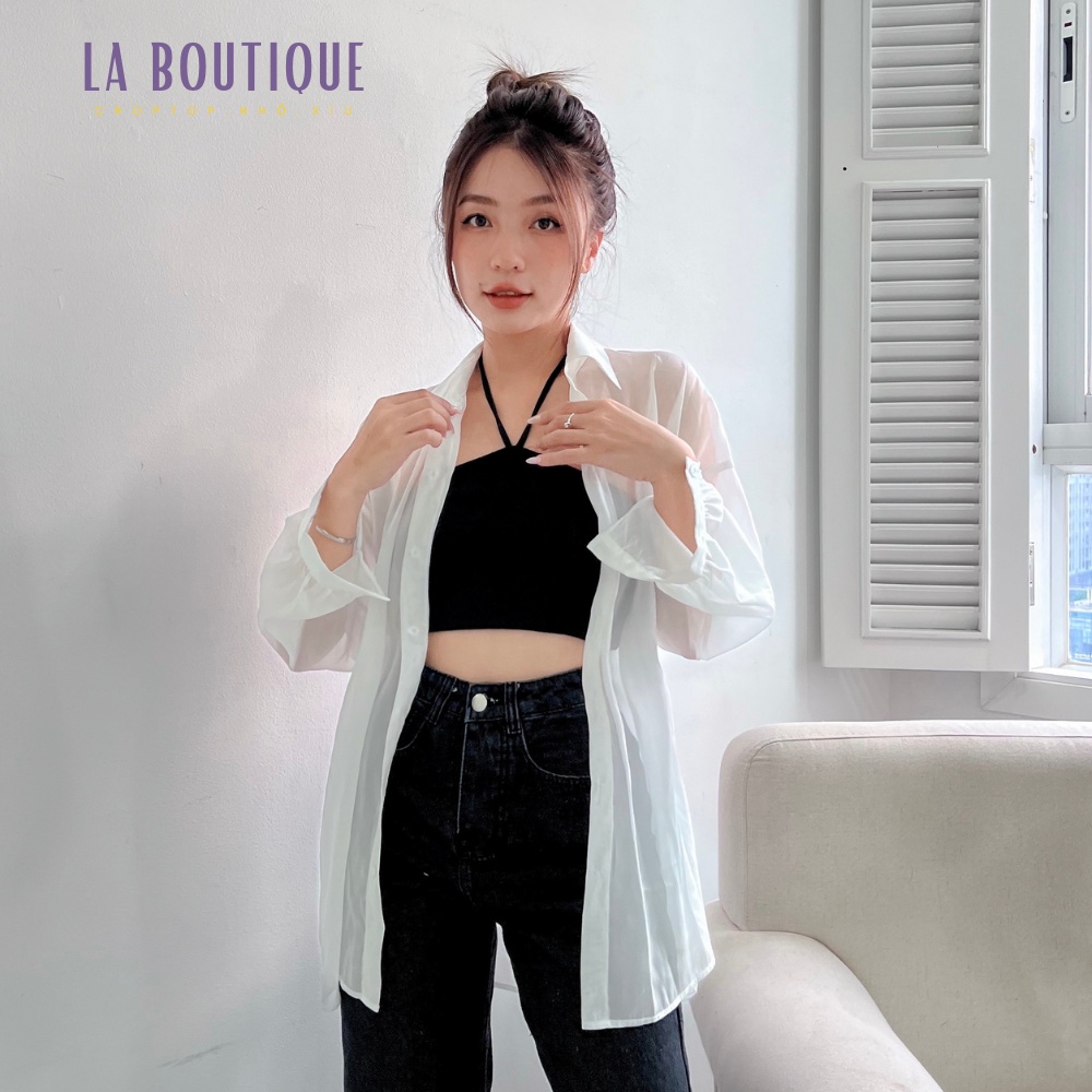 Áo sơ mi trắng xuyên thấu oversize form rộng LA BOUTIQUE | BigBuy360 - bigbuy360.vn