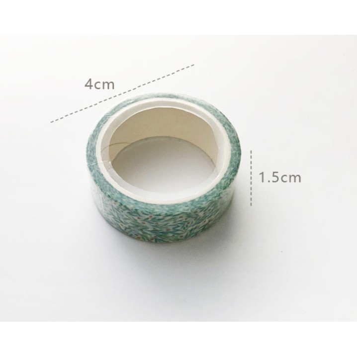 1 Cuộn Băng Keo Giấy Washi 1.5Cmx3M Họa Tiết Hoạt Hình Trang Trí Sổ Lưu Niệm