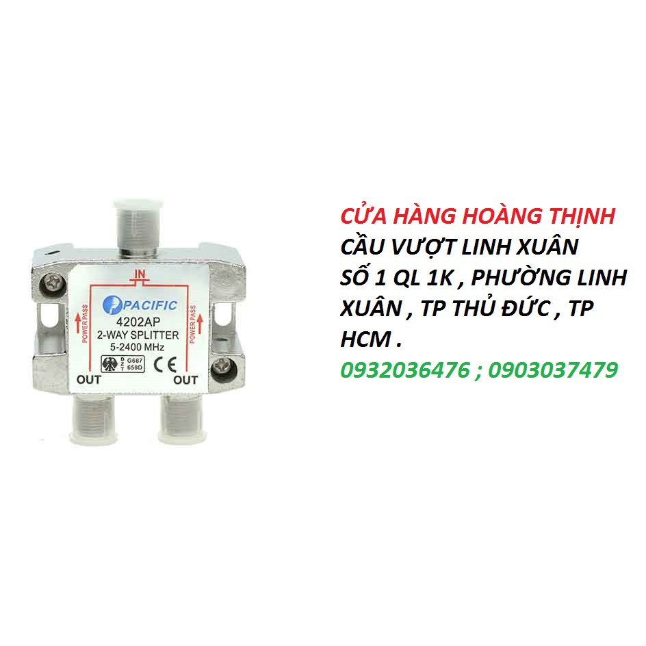 Bộ chia truyền hình cáp PACIFIC 1 ra 2 Tivi