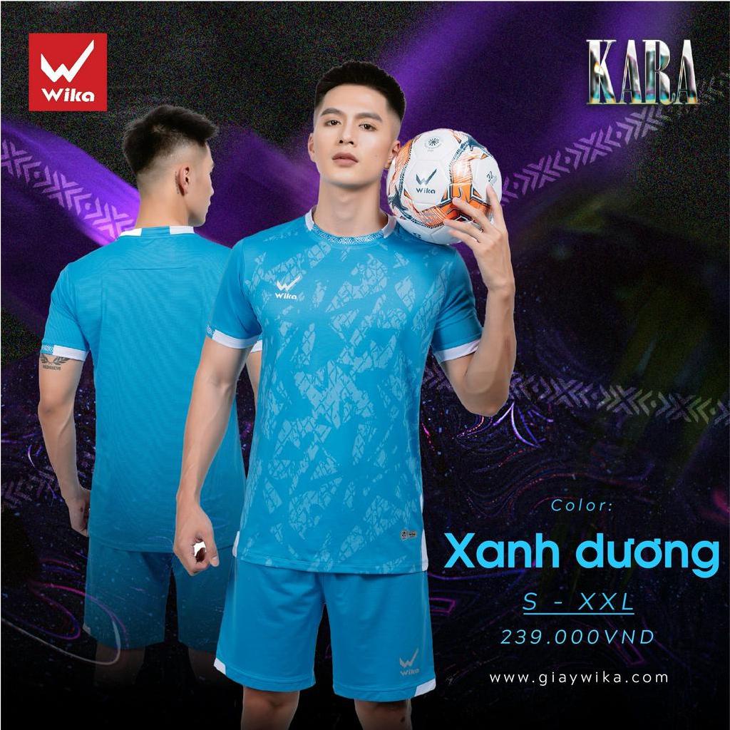 Bộ Quần Áo Đá Bóng Wika Kara Kết Cấu Vải Co Giãn 4 Chiều Mềm Mịn, Thoáng Thí Thấm Hút Tốt