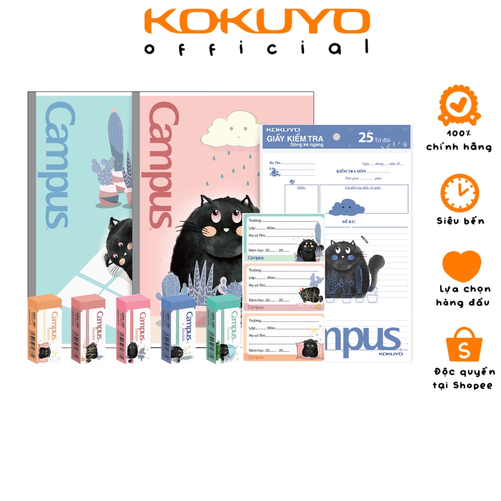 Combo Bộ Sưu Tập Đồ Dùng Học Tập Campus Meow