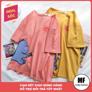 [ Mã FASHIONT4WA giảm 10K đơn 50K] Áo thun tay lỡ form rộng Unisex Klong mặt trời Molly Fashion dành cho cặp đôi nam nữ
