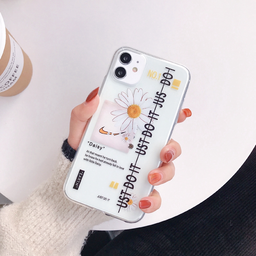 Creative Daisy Label Pattern Shockproof Casing OPPO A5 A3S A7 A5S A9 2020 F11 A7X F9 K1 R15X K3 reno A11X TPU Clear Cover