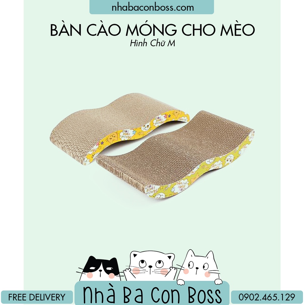 Bàn cào móng cho mèo hình chữ M và Bàn cào móng carton hộp con vịt