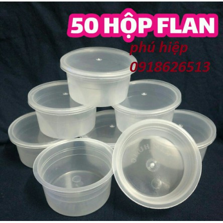 50 cái Hộp bánh Flan có nắp