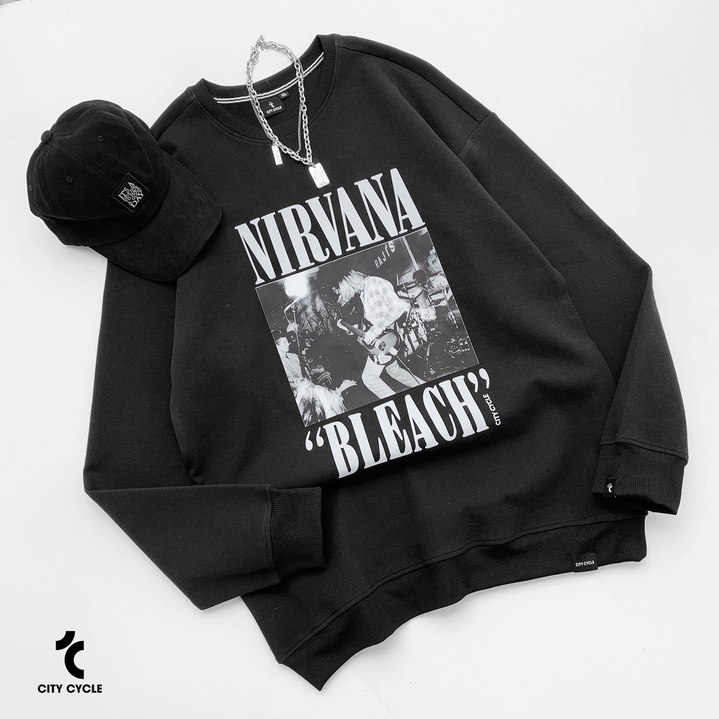 Áo sweater nỉ Nirvana Bleach City Cycle - áo nỉ sweater unisex form rộng Local Brand