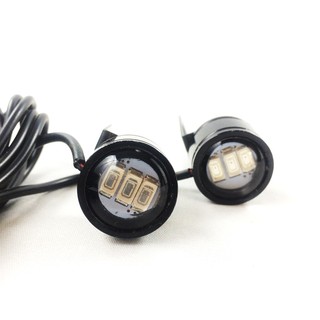 Bộ đèn Led trợ sáng gương cầu lồi mini cho mô tô, xe máy (màu đen )
