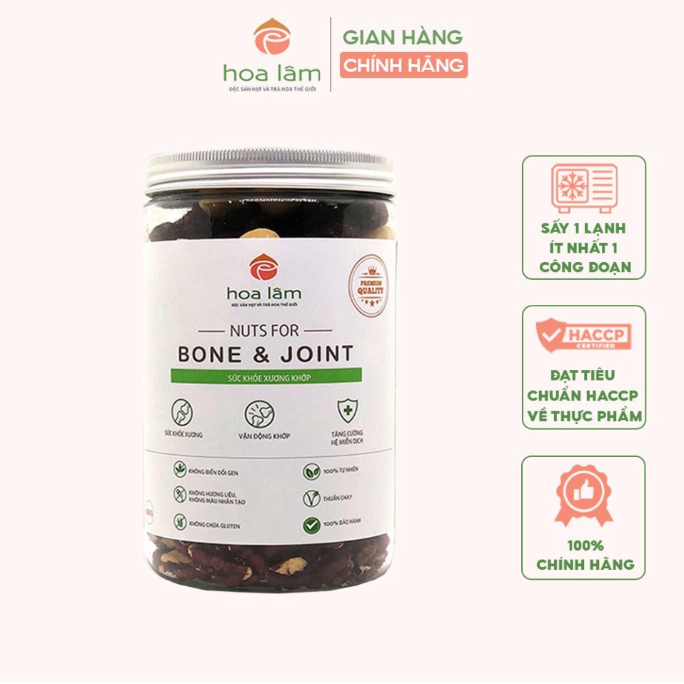 Hạt dinh dưỡng Hoa Lâm Nuts for Bone &amp; Joint tăng sức khỏe xương khớp cho nam 30-45 tuổi 500g