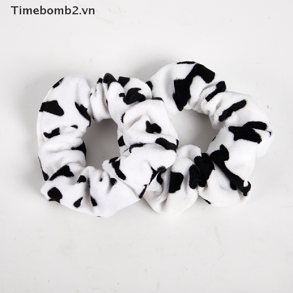 Set 2 Dây Cột Tóc Vải Nhung Co Giãn Đáng Yêu