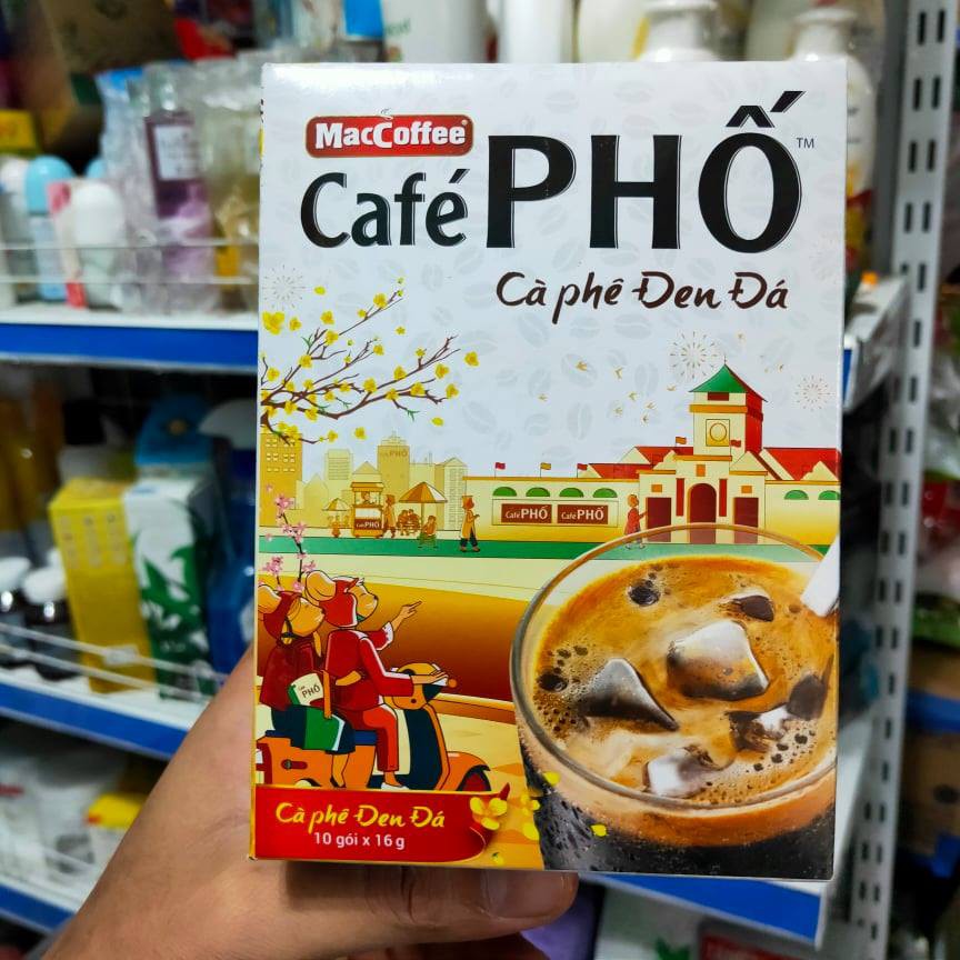 Cà phê đen đá maccoffee café Phố mẫu tết 2020