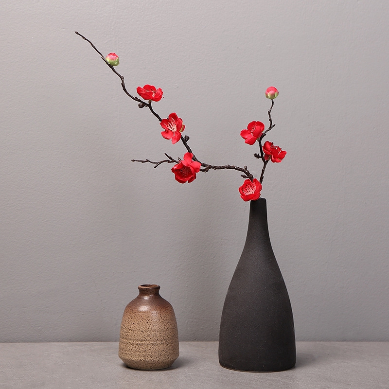 Nhánh Hoa Đào Giả Bằng Vải Lụa Dài 60cm Dùng Để Trang Trí plum blossom