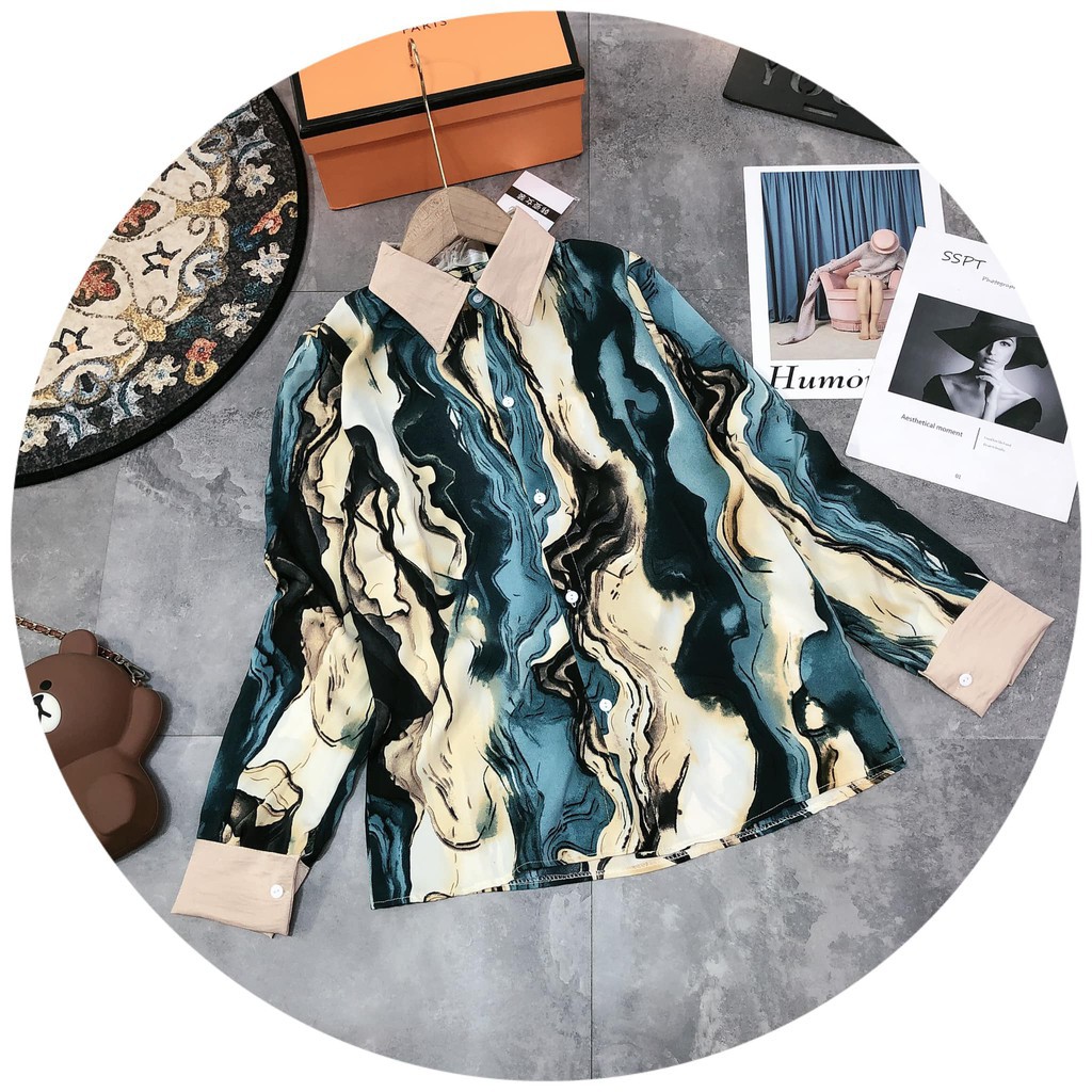 [Mã FAMAYWA giảm 10K đơn 50K] Áo sơ mi SÓNG XANH cùng bạn gái xuống phố | BigBuy360 - bigbuy360.vn