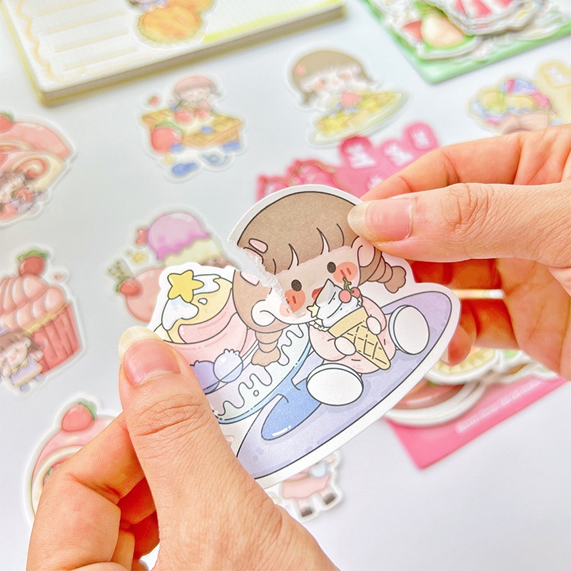 Set 100 tờ giấy dán/ giấy ghi chú hoạt hình KHÔNG KEO DÍNH