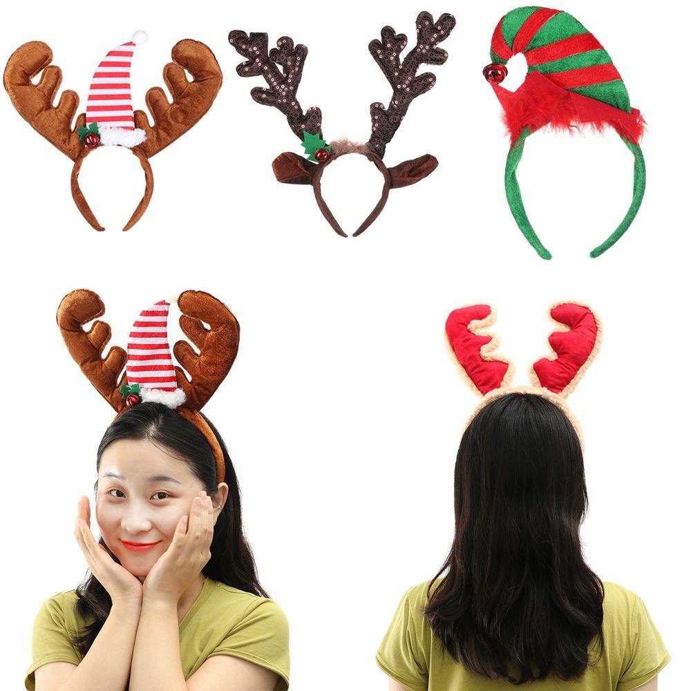 Băng Đô Cài Tóc Đính Chuông Nhỏ Họa Tiết Hoạt Hình Phong Cách Giáng Sinh Độc Đáo