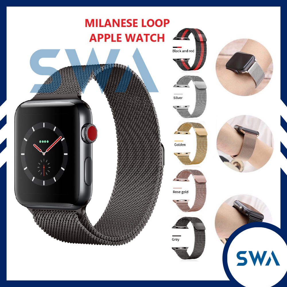 Dây milanese loop thép lưới chất liệu thép không gỉ đủ màu Apple watch series 1 2 3 4 5 6 7 SE