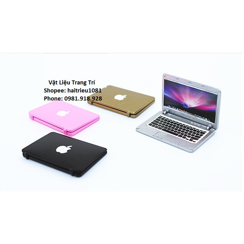 Mô hình máy tính lap top macbok phụ kiện trang trí nhà búp bê