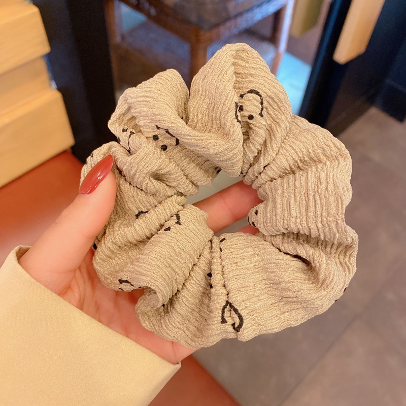 Dây Buộc Tóc Hình Mặt Cười Sang Trọng Phong Cách Hàn Quốc Dành Cho Nữ