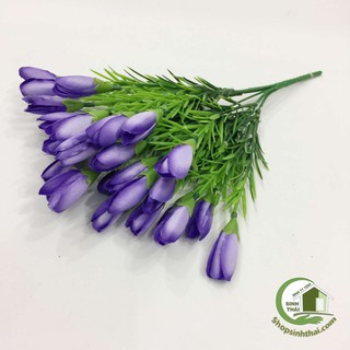 Bụi hoa tulip nhí màu tím - hoa giả cao cấp