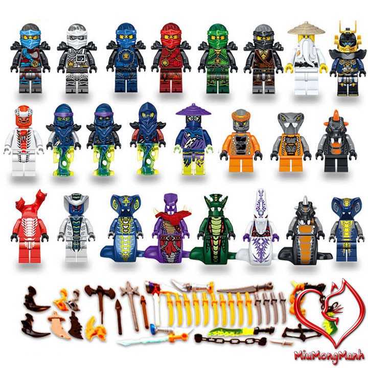 Bộ 24 Ninja Đại Chiến Người Rắn Cực Khủng Ninjago Đồ Chơi Lắp Ráp Xếp Hình Lego Prck Lele