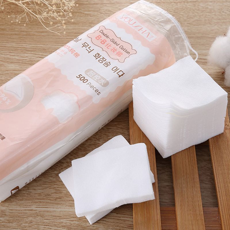 Túi 500 Miếng Bông Tẩy Trang Bằng Vải Không Dệt Mỏng