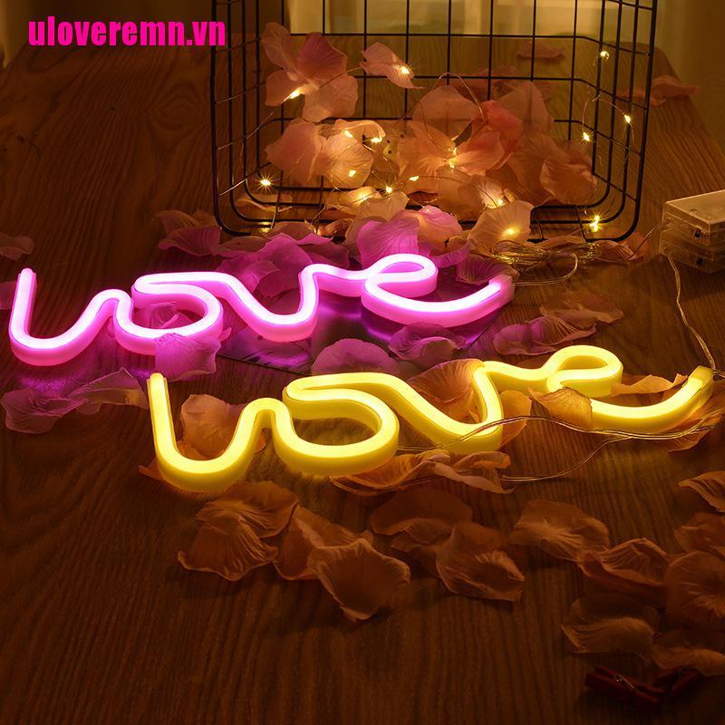 【ulove】LED Neon Lights Love Shape Night Light Sign Lamp  Double Powered Nightl